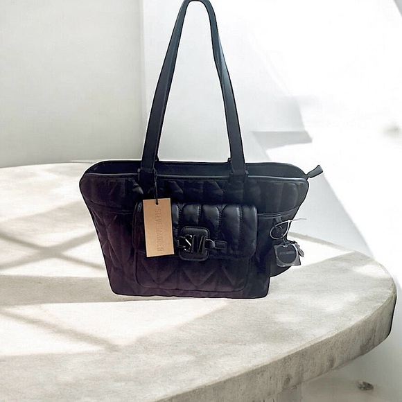 New! STEVE MADDEN Black Tote with Change Purse. Lots of pockets and compartments - Picture 11 of 16